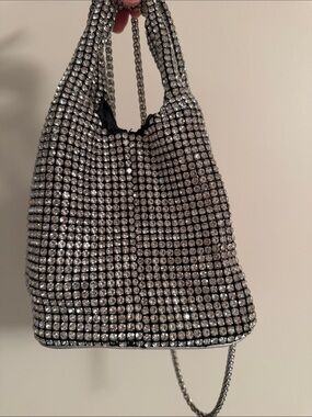 Giarité Silver Crystal Bucket Evening Bag Worn Once